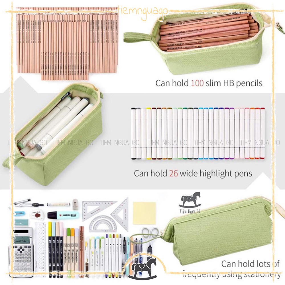 Túi Bút Vải Japanese Pen case, Hộp Bút Canvas, Nhiều Ngăn Đa Năng Nhiều Ngăn Dễ Thương Cho Học Sinh