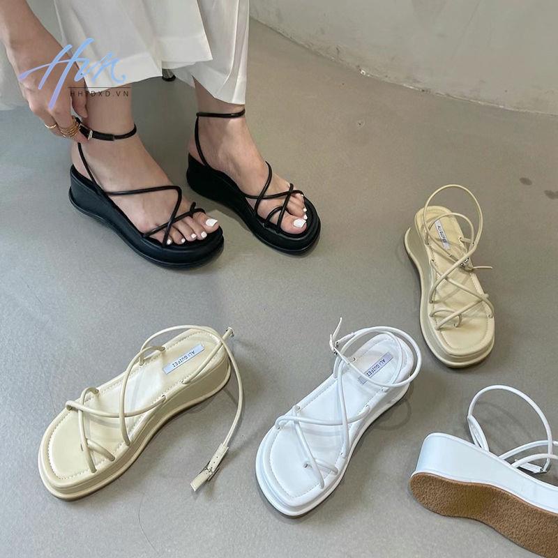 Giày Sandal Mùa Hè Năm 2021 Đế Dày Cột Dây Hợp Thời Trang Cho Nữ