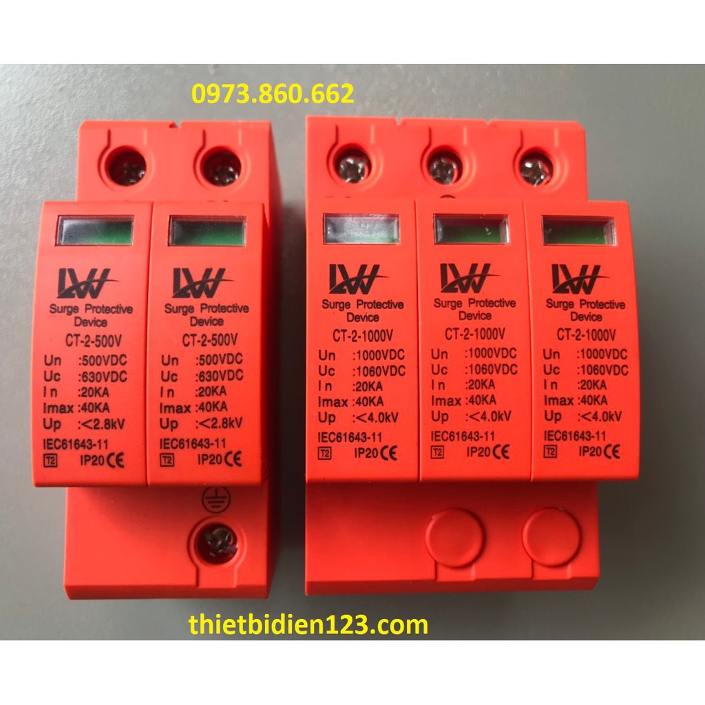 Cắt sét DC 2P 3P 1000V - Cắt lọc sét DC 2P 3P DC