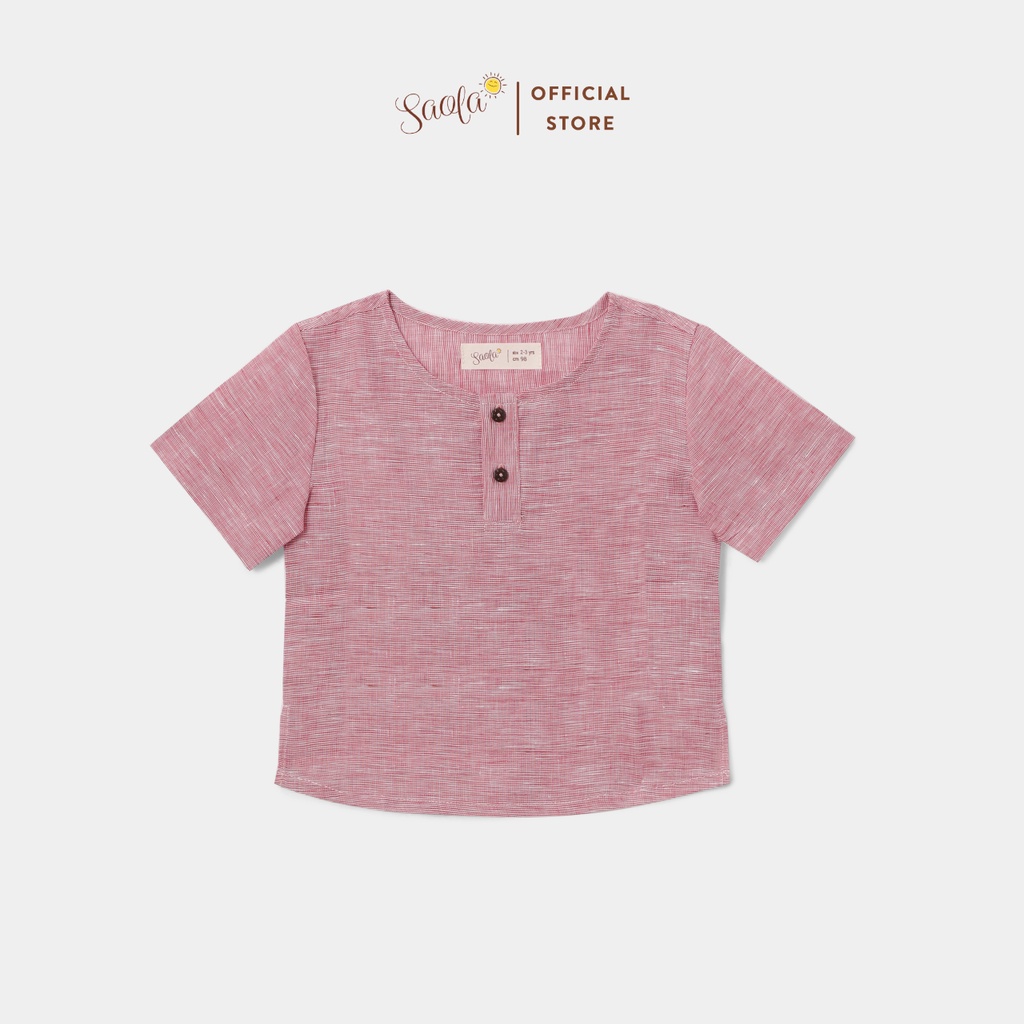 Áo Sơ Mi Bé Trai Cổ Trụ Tay Ngắn Chất Liệu Linen Cao Cấp - DANIEL SHIRT - TOL008 - SAOLA KIDS CLOTHING