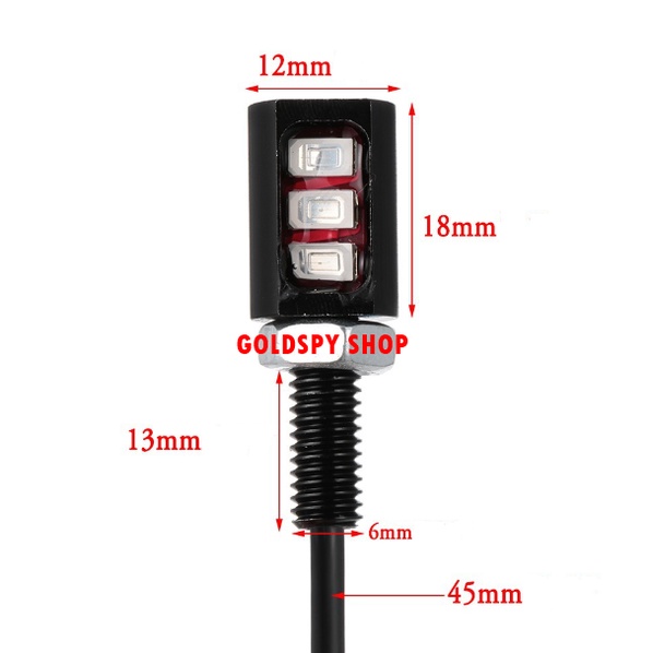 Đèn led xi nhan xe máy mini siêu nhỏ gọn -  Đèn Xi Nhan Led Multi 3 Tim Gắn Winner X, Vario, Exciter 150, MSX...