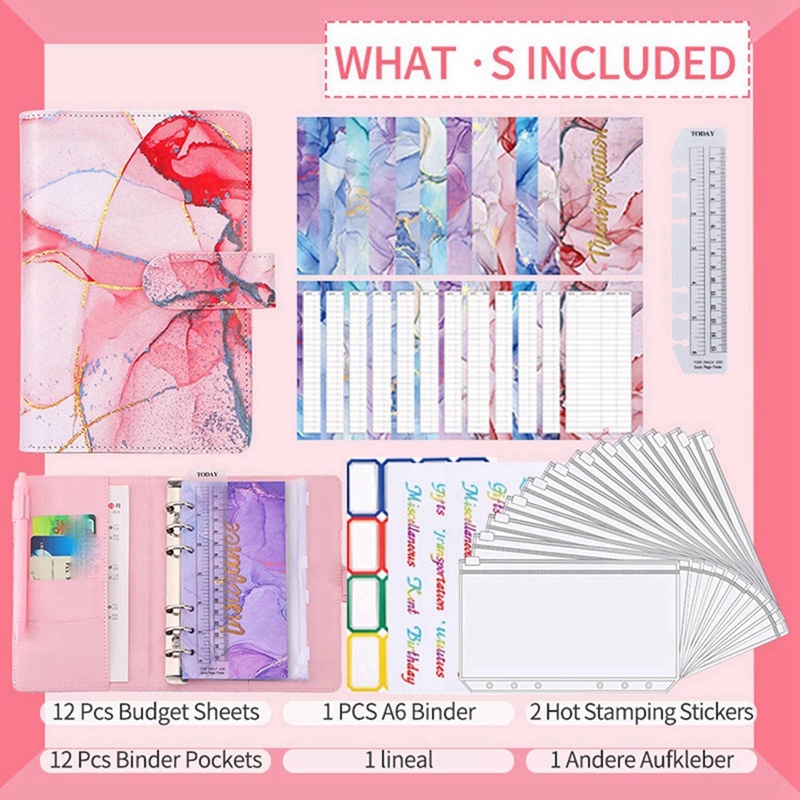 Phong Bì Đựng Tiền Tài Liệu Khổ A6 Họa Tiết Vân Đá Cẩm Thạch Nhiều Màu Sắc Có Khóa Kéo