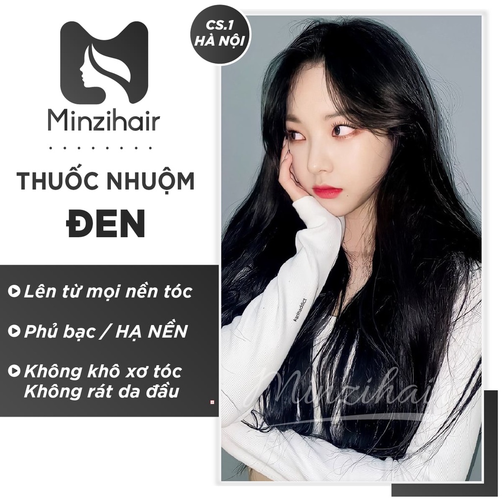 NHUỘM ĐEN | Thuốc Nhuộm Tóc Đen Tuyền - Nhuộm Đen & Phủ Bạc Từ Mọi Nền Tóc | MINZIHAIR HN