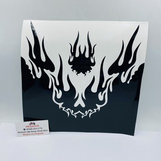 Tem decal hình ngọn lửa dán dè trước sau xe máy (giá 1 cái)