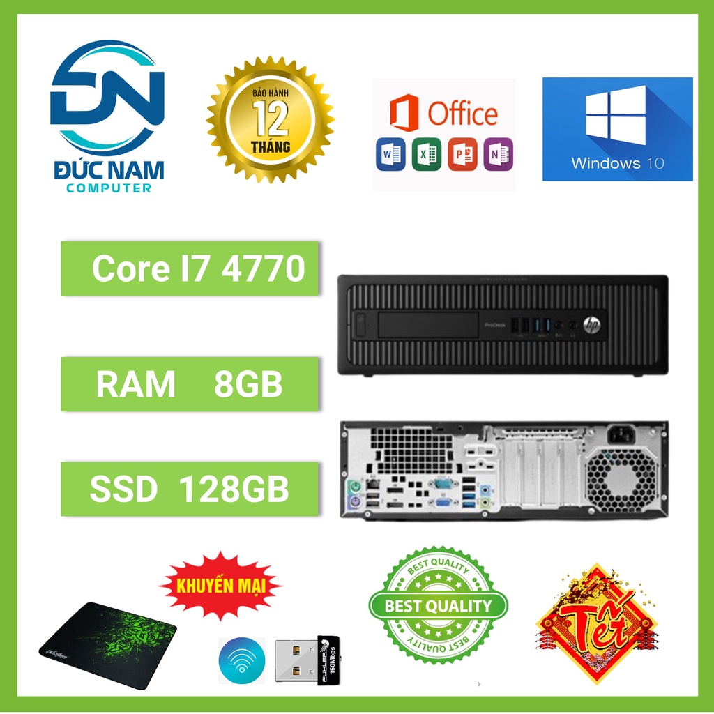 MÁY TÍNH ĐỒNG BỘ ĐỂ BÀN HP CẤU HÌNH CAO CORE I7  + Khuyến Mãi USB WIFI VÀ BÀN DI CHUỘT!!