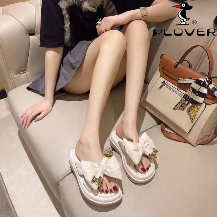 Dép Quai Ngang Đính Nơ Thiết Kế Mới Thời Trang
