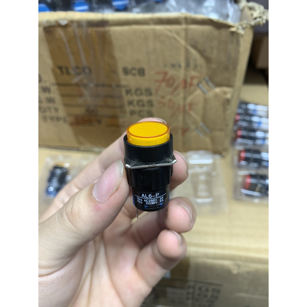 Đèn Báo Phi 16 2 Chân Đỏ Xanh Vàng 24VDC AL6-P AL6P