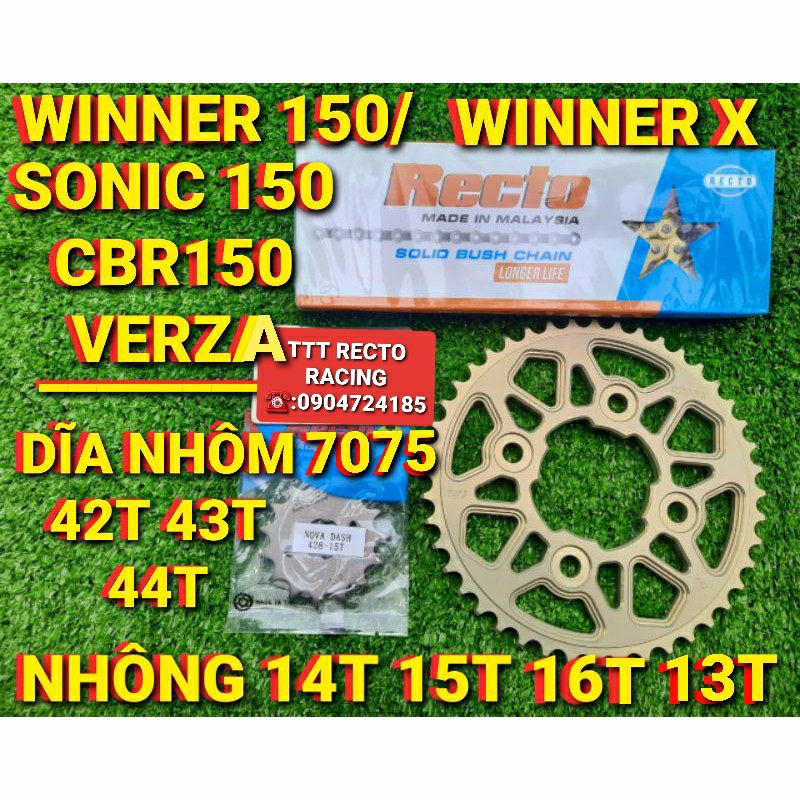 NHÔNG SÊN DĨA NHÔM 7075 WINNER 150/WINNER X/SONIC 42T/CBR150 VERZA SÊN VÀNG 42T 43T 44T NHÔNG 13T 14T 15T 16T