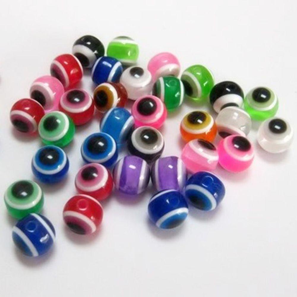 Set 100 Hạt Mắt Quỷ Tròn Bằng Nhựa Resin Làm Trang Sức Thời Trang DIY Cho Nữ