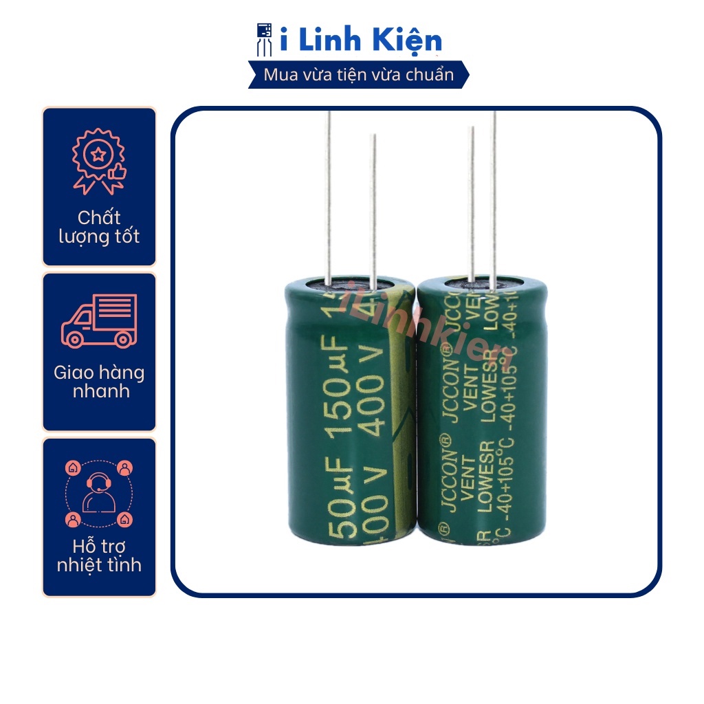 Tụ lọc nguồn 150UF 400V chính hãng JCON