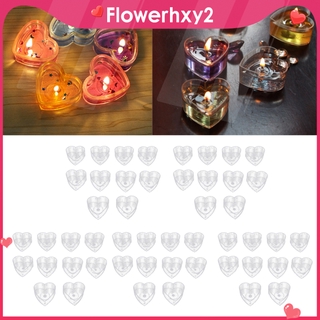 Set 50 cốc nến hình trái tim bằng nhựa trong suốt