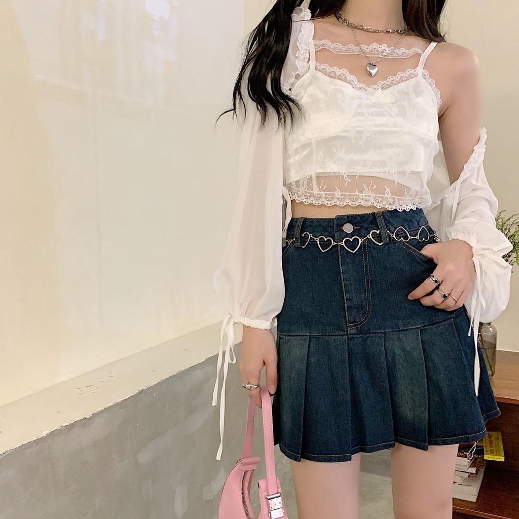 Set Áo Thun Dài Tay + Áo Dây Thời Trang Dành Cho Nữ