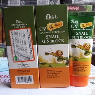 Kem chống nắng EKEL dưỡng ẩm và dịu êm ốc sên 70ml hàn quốc
