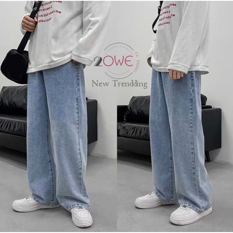 Quần jean nam, quan bò, jeans baggy xanh ống suông, rộng SR-01 hottrend 2021