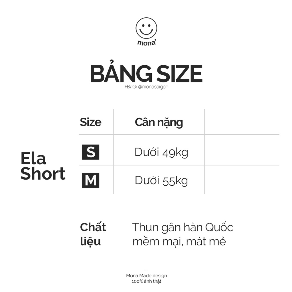 MONÁ Quần đùi, quần short nữ đen chất thun gân ELA SHORT | BigBuy360 - bigbuy360.vn