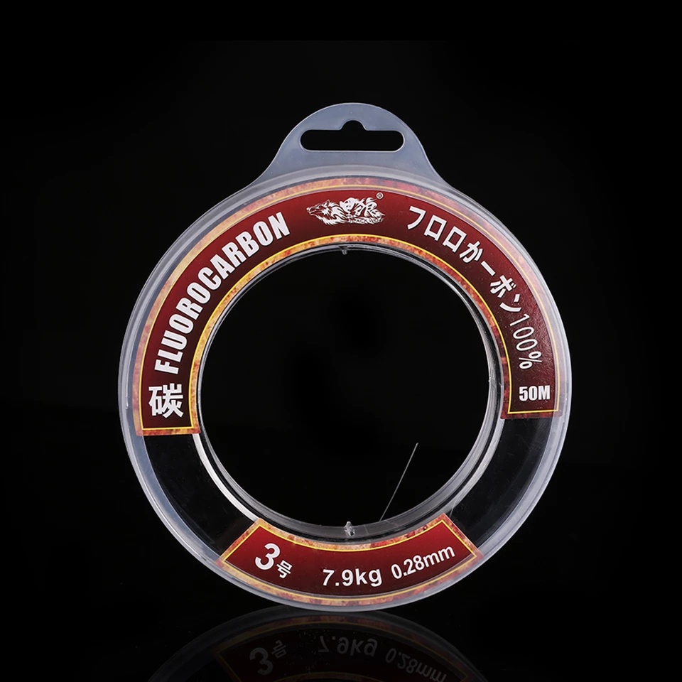 Cuộn dây câu cá 100% sợi fluorocarbon lực dẫn mạnh 50 100m dùng đánh bắt cá nước mặn