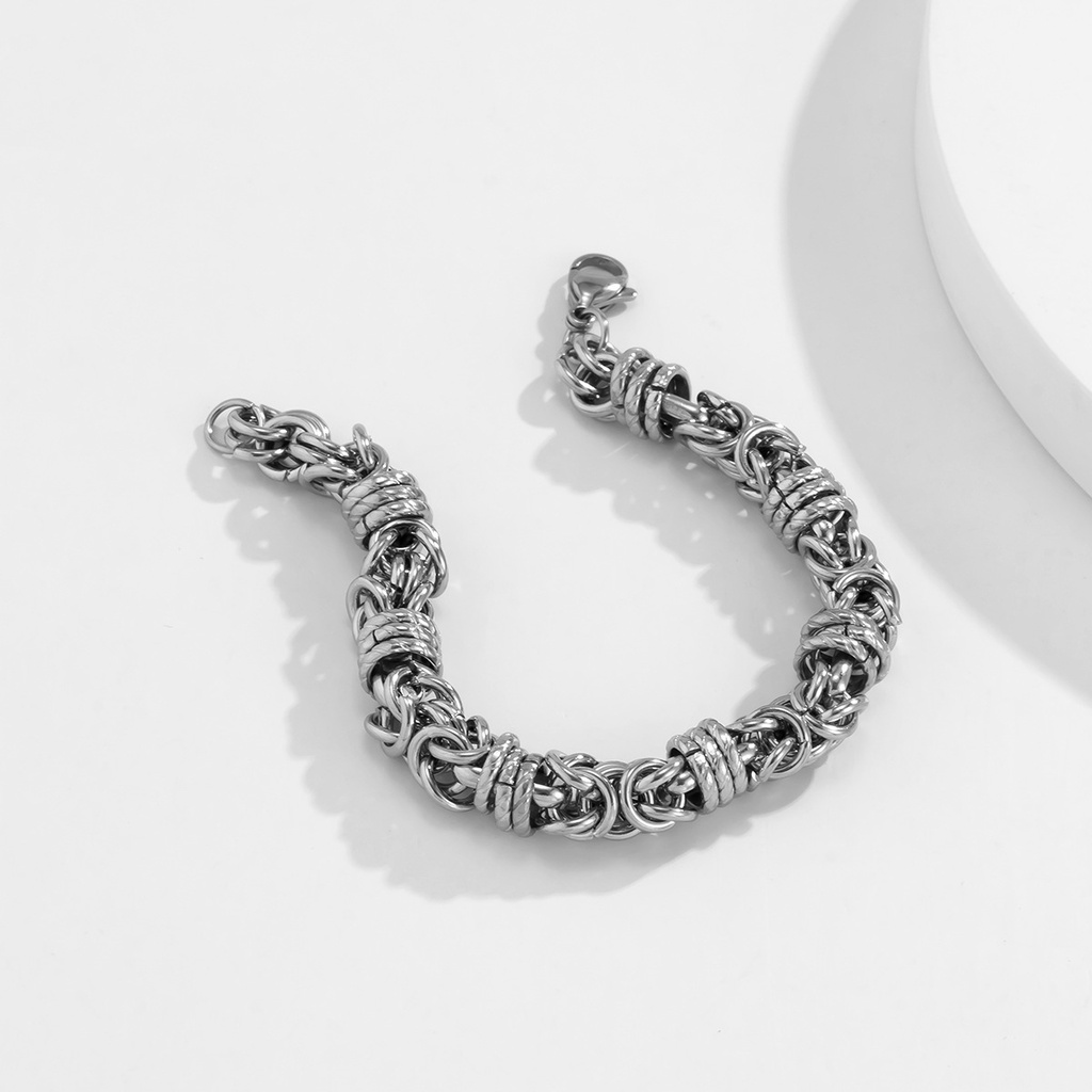 Vòng đeo tay bằng thép không gỉ phong cách hip hop thiết kế đơn giản thời trang cho nam và nữ | BigBuy360 - bigbuy360.vn