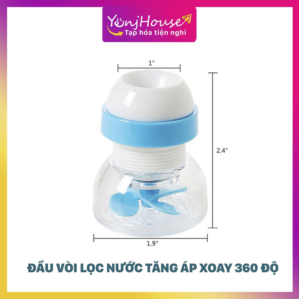 ĐẦU VÒI LỌC NƯỚC TĂNG ÁP XOAY 360 ĐỘ - YENJHOUSE