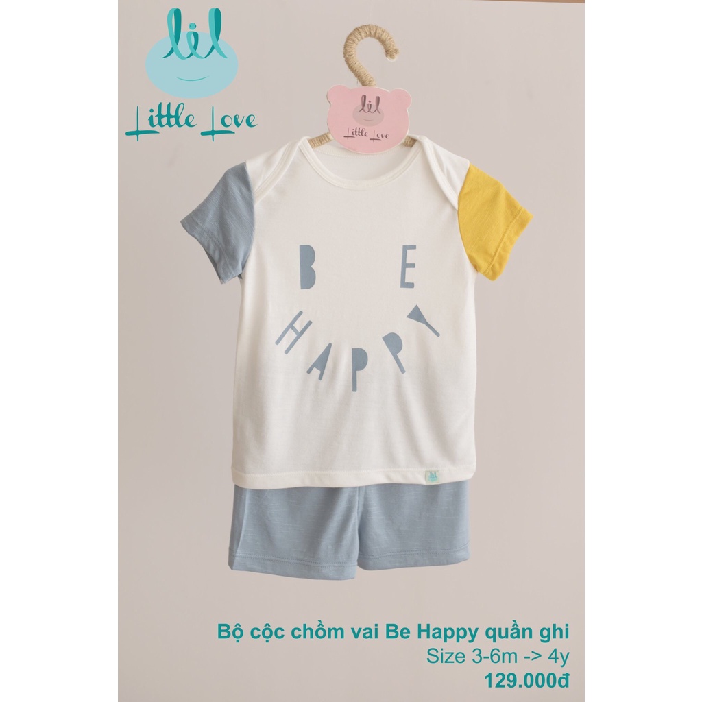 [GIÁ SỐC] Bộ áo cộc tay quần đùi chồm Be Happy trẻ em Little love