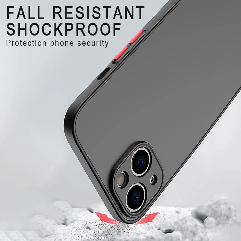 Ốp Điện Thoại Silicon Cứng Màu Nhám Chống Sốc Cho iPhone 11 Pro Max X Xs Xr 7 8 6 6s Plus SE 2020