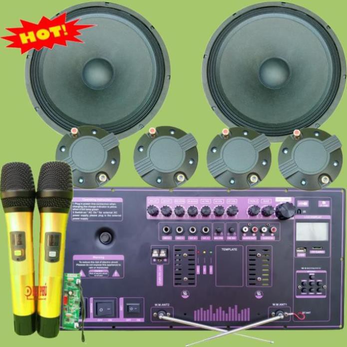 Bộ mạch loa kéo Reverb chống hú 4 tấc đôi công suất lớn