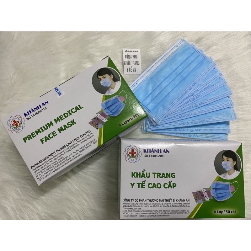[Giá Sỉ] Hộp 50 cái khẩu trang y tế Khánh An 4 lớp - màng vi lọc kháng khuẩn | BigBuy360 - bigbuy360.vn