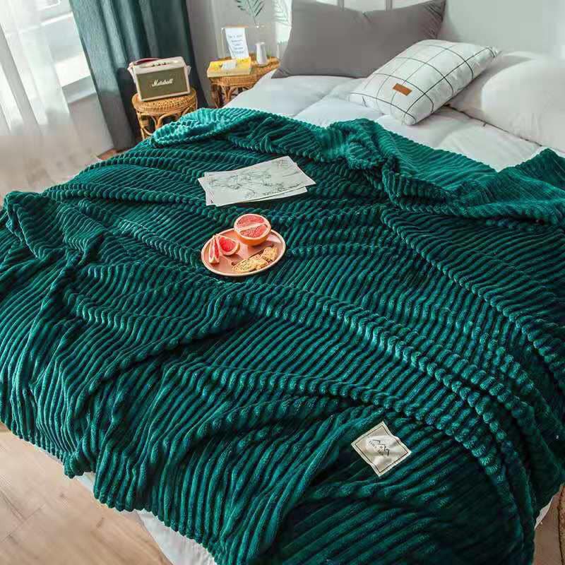 Chăn nhung tuyết kẻ tăm, chăn văn phòng hàng cao cấp, nhiều màu siêu mềm mịn