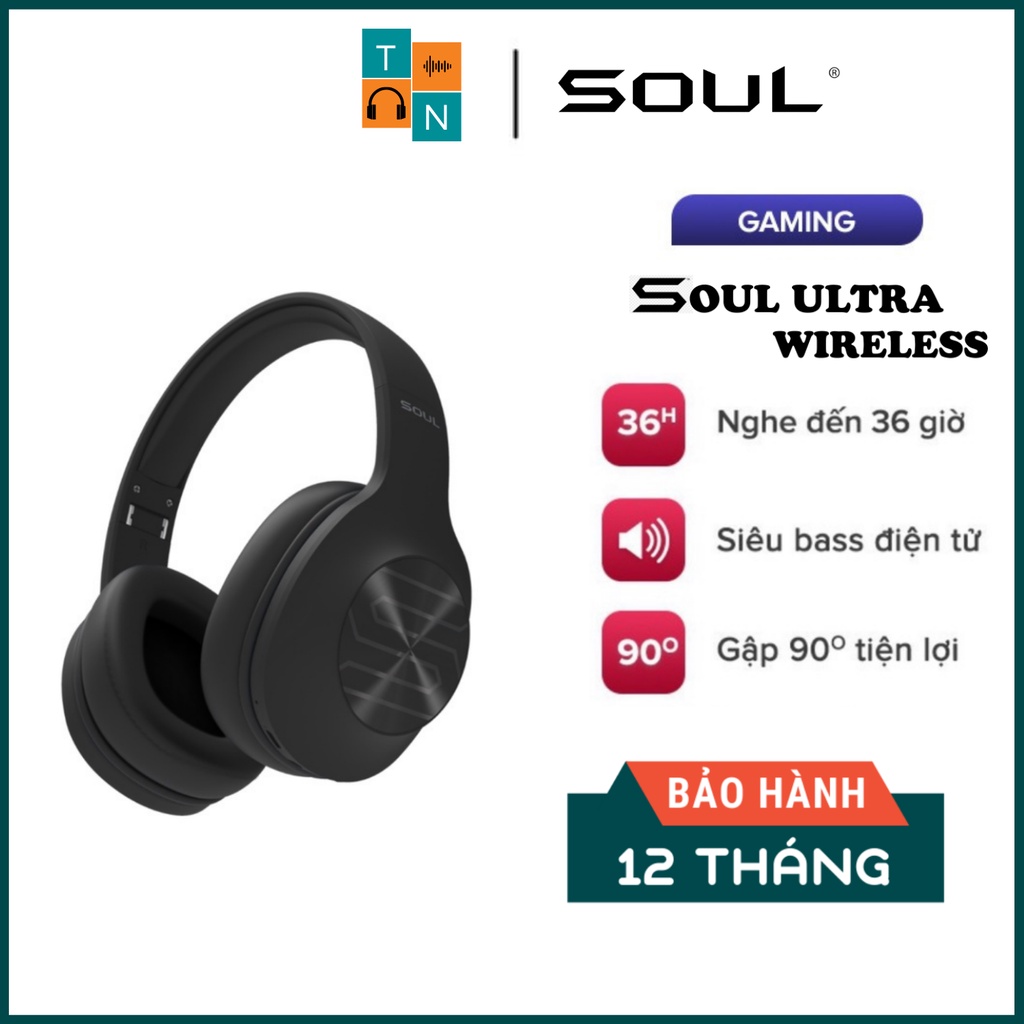 Tai Nghe Bluetooth Headphone Soul Ultra Wireless Dynamic Bass, Bluetooth 5.0 - Chính Hãng BH 12 Tháng