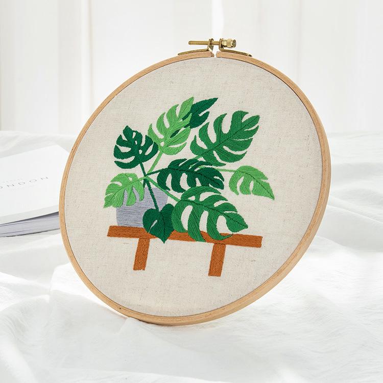 Cotton thread diy embroidery material package handmade European-style botanical garden entry-level hand-made European-style embroidery kit