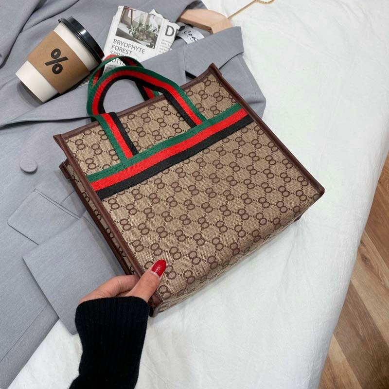 Túi xách canvas dáng vuông cỡ lớn cho nữ