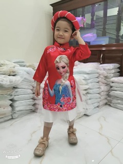 Áo dài elsa cho bé gái