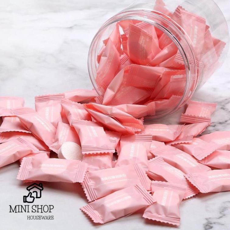 Sỉ 100 Khăn Lau Mặt Dạng Giấy Nén Viên Kẹo Dùng 1 Lần Tiện Dụng