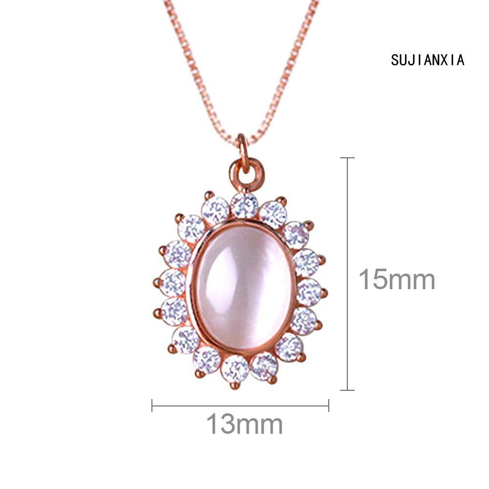 Mặt Dây Chuyền Đính Đá Opal Nhân Tạo Cổ Điển Cho Nữ