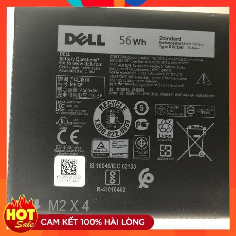 [Mã 253ELSALE hoàn 7% đơn 300K]   Pin laptop Dell Precision 5510,RRCGW M7R96 62MJV 4GVGH p54g h5h20 9560 56Wh Zin