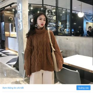 Áo len form rộng cổ lọ