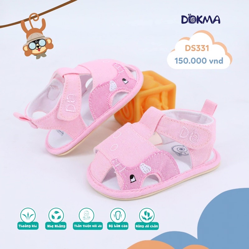 Dép vải đế kếp tập đi cho bé Dokma