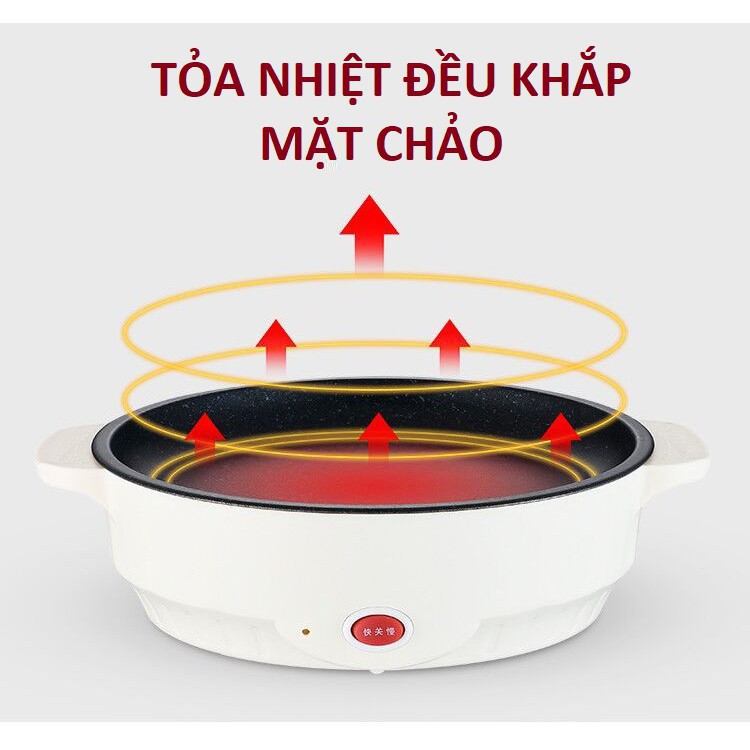 Chảo Nướng Điện Mini Đa Năng , Bếp Nướng Thịt BBQ Tráng Men Chống Dính Chất Lượng Cao, Dễ Lau, Đảm Bảo Vệ Sinh Ăn Uống