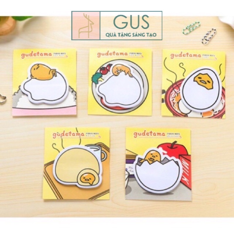 Tập giấy note trứng lười Gudetama, giấy ghi chú đáng yêu Gusshop