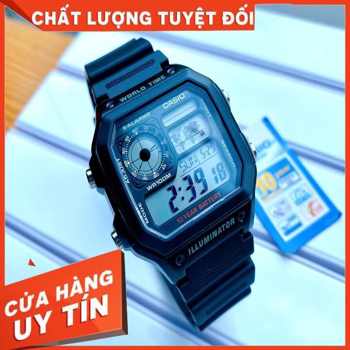 ĐỒNG HỒ Nam CASIO STANDARD AE-1200WH-1AV🔥 𝓢𝓲ê𝓾 𝓗𝓸𝓽 🔥 Cam Kết Hàng Chính Hãng⚡ Pin 10 năm⚡ Dành Cho Cả Nam