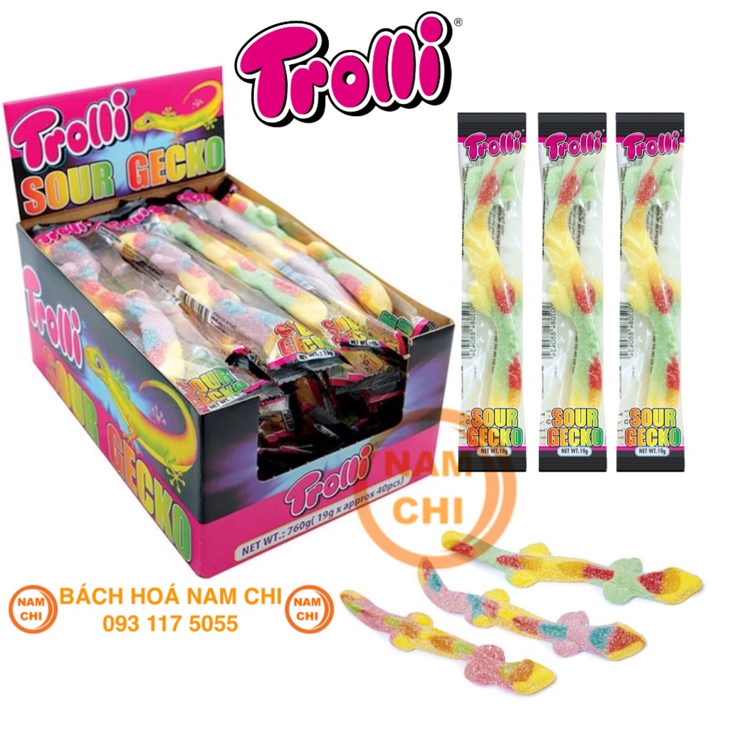 [GÓI LẺ 19G] Kẹo Dẻo TROLLI Sour Gecko Thằn Lằn - Đức