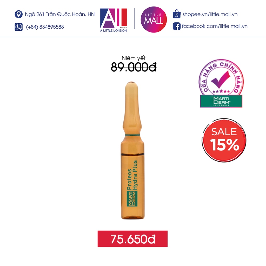 Set tinh chất dưỡng ẩm, làm săn chắc da MartiDerm The Originals Proteos Hydra Plus