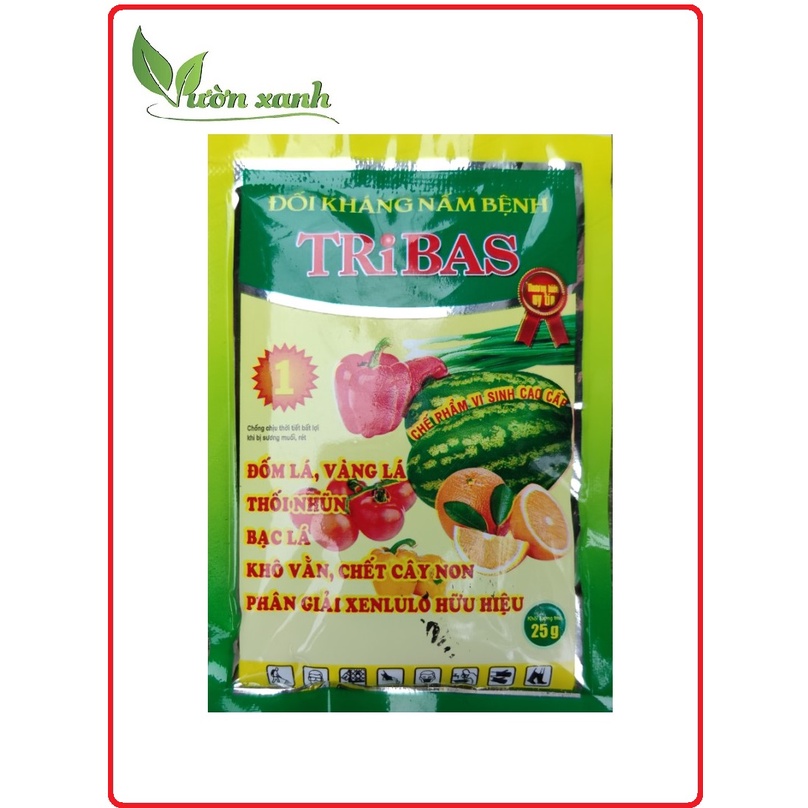 ( HOT ) Chế phẩm nấm đối kháng Tribas 25gr giúp ngăn ngừa các hiện tượng thối rễ, vàng lá, chết cây con