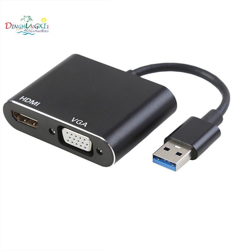 Bộ Chuyển Đổi Usb 3.0 Sang Hdmi Vga 1080p 2 Trong 1 Cho Mac Os