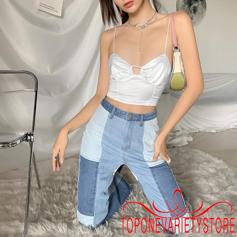 [Mã FAMAYWA giảm 10K đơn 50K] Áo Croptop Hai Dây Cổ Chữ V Khoét Sâu Gợi Cảm Cho Nữ | BigBuy360 - bigbuy360.vn