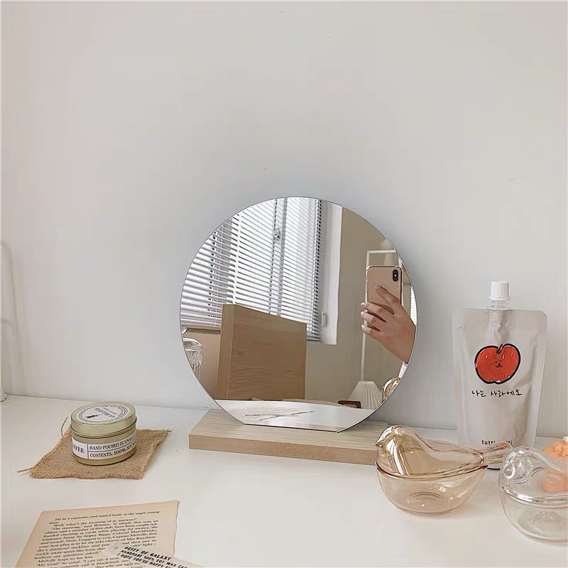Gương để bàn, Gương trang điểm gỗ lắp ráp tiện lợi mẫu mã đặc sắc phù hợp Decor