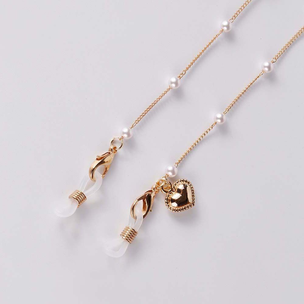 Dây chuyền / dây đeo kính / khẩu trang chống thất lạc bảo vệ khuôn mặt thiết kế chuỗi đính ngọc trai thời trang Unisex