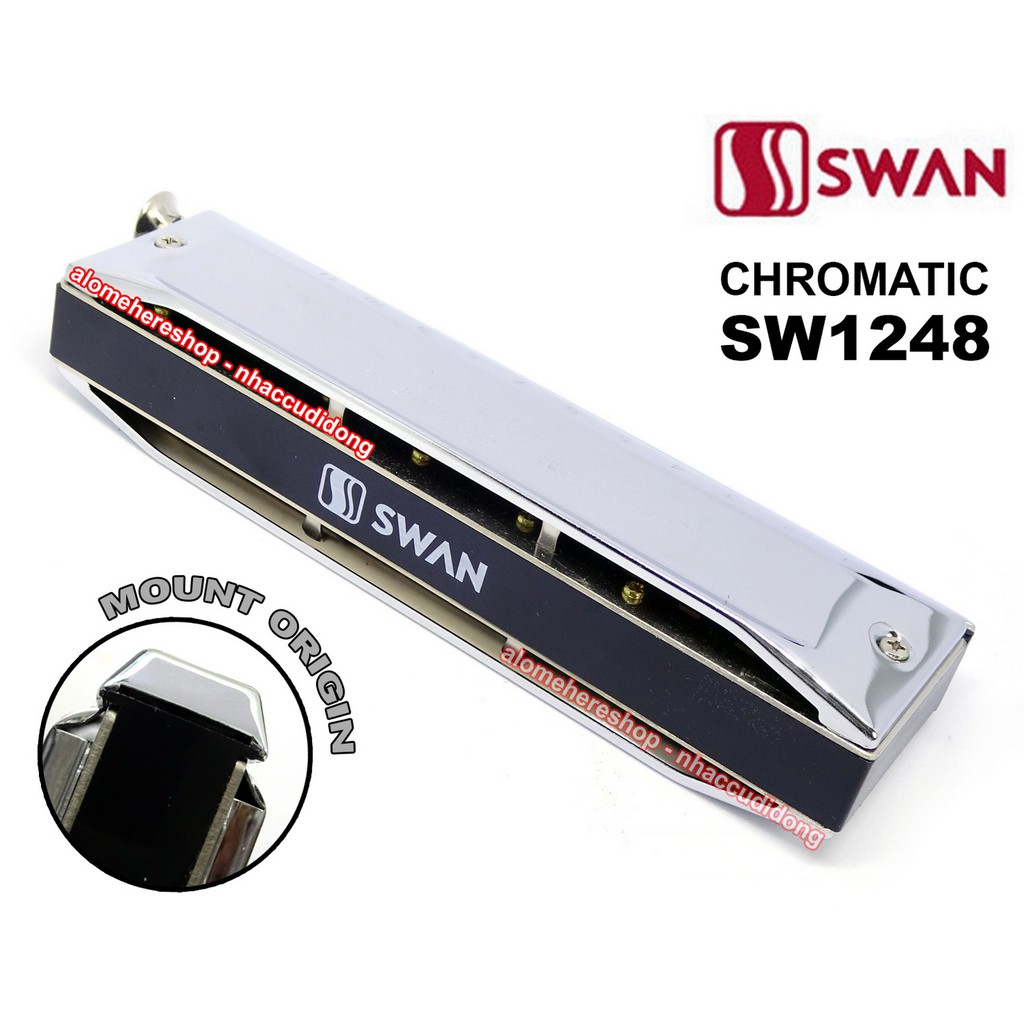 Kèn harmonica Chromatic Swan SW1248 Có Wind Saver Tiết Kiệm Hơi