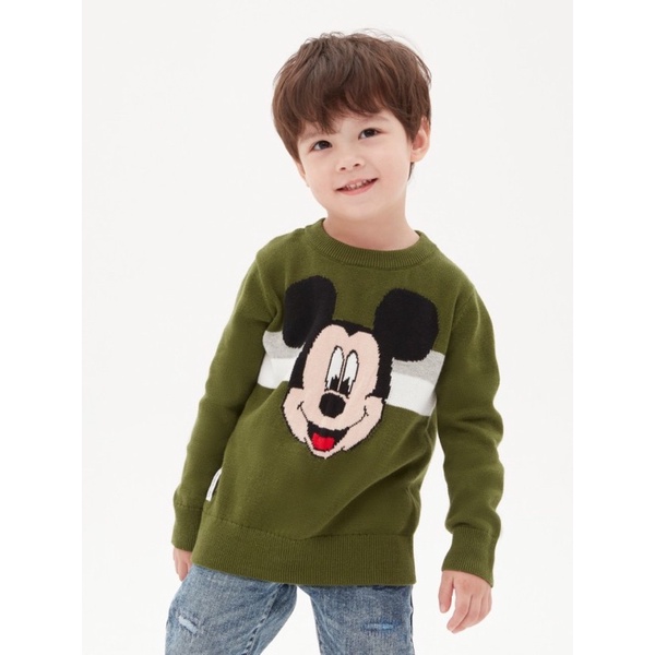 Áo Len Bé Trai Mickey Xanh Lá G
