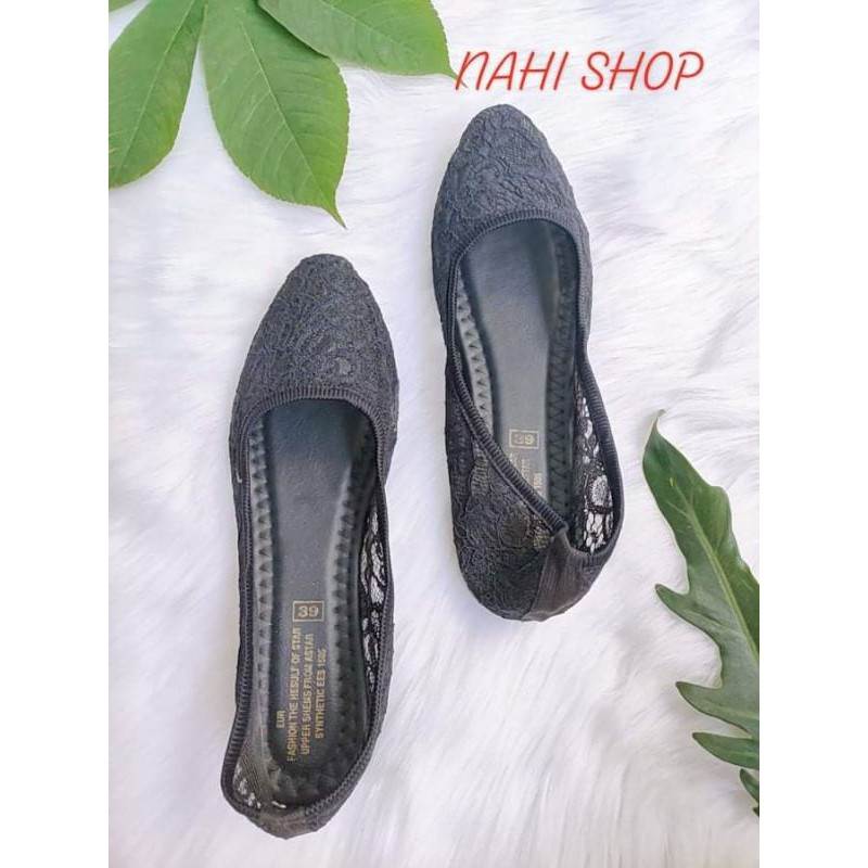 0Giày búp bê lưới hoa NAHI BB06