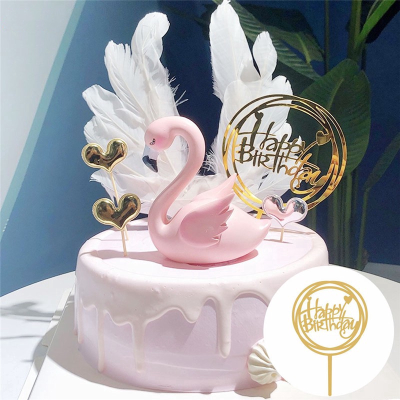 Que Chữ Happy Birthday Trang Trí Bánh 10.5cm X 16.5 cm